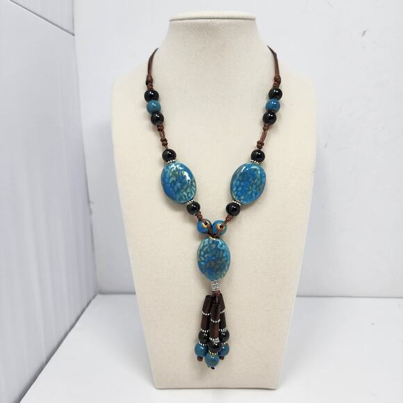 Ocean Breeze Boho Statement Necklace - Picture 1 of 6